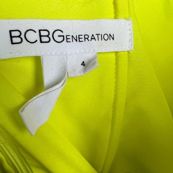 BCBGeneration Neon Green Side Cutouts Halter Tie Maxi Dress - Picture 7 of 10